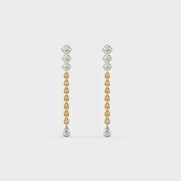 Chain Link Pear Diamond Drops