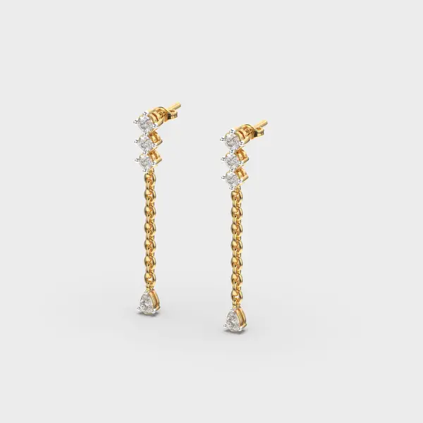 Chain Link Pear Diamond Drops – alternate view
