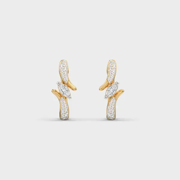 Marquise Bypass Curve Diamond Studs