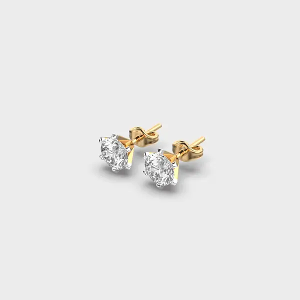 Mini Round Distinct Diamond Ear Studs – alternate view