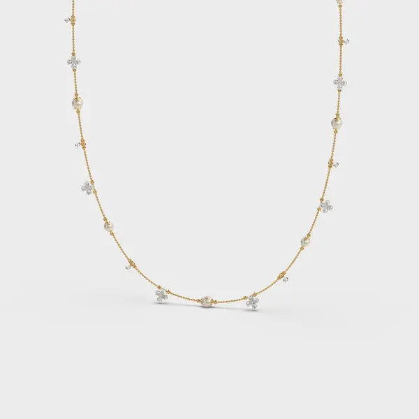 Mixed Diamond Layer Necklace – alternate view