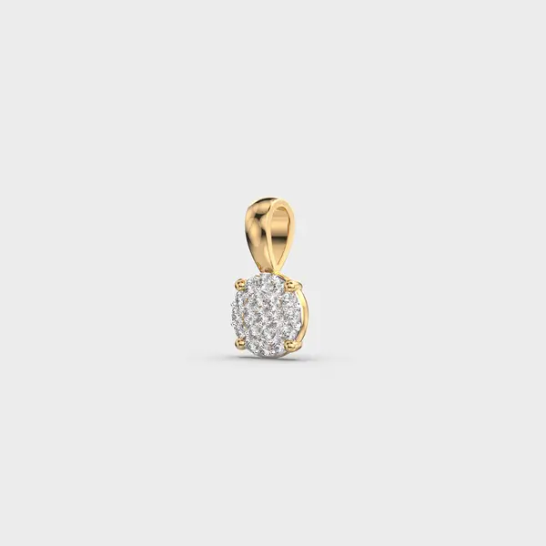 Round Orb Diamond Encrusted Pendant (Without Chain) – alternate view