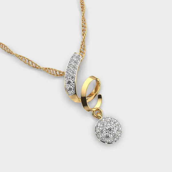 Spire Spiral Diamond Pendant (Without Chain) – alternate view