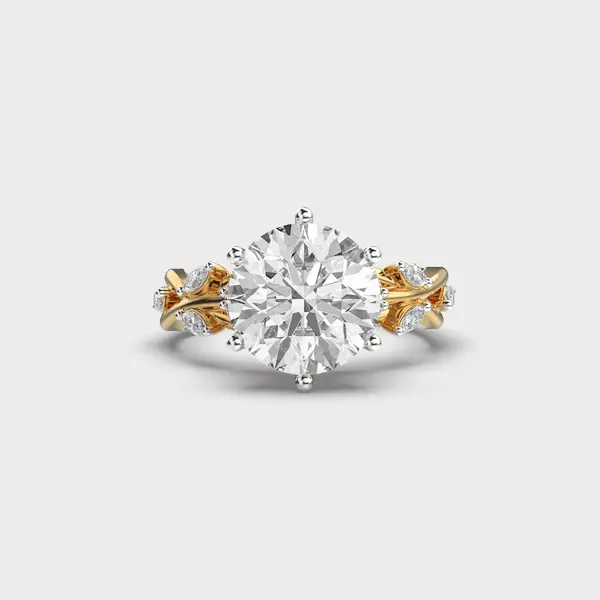 Marquise Vine Solitaire Diamond Ring