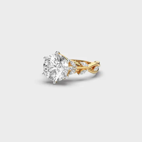 Marquise Vine Solitaire Diamond Ring – alternate view