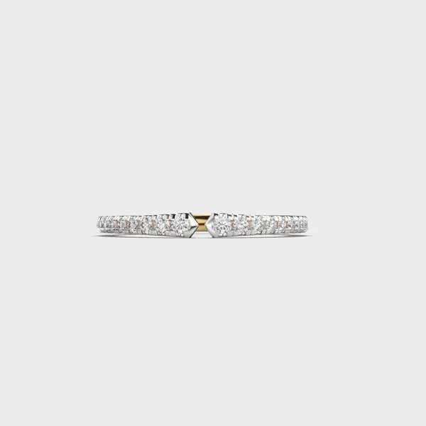 Slim Pave Chevron Notch Diamond Ring