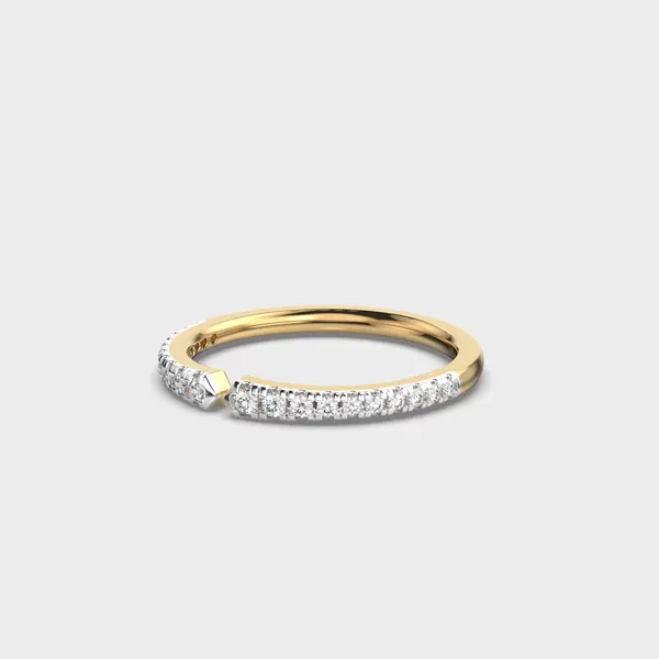 Slim Pave Chevron Notch Diamond Ring – alternate view